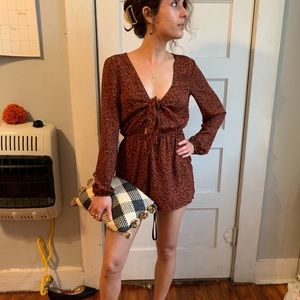 Orange and Black Romper